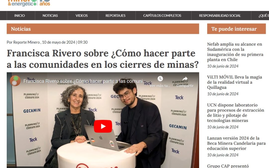 Reporte Minero entrevistó a Francisca Rivero